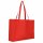 XL-Shopper aus Baumwolle mit Boden-/Seitenfalte und zwei langen Henkeln - Format 48+12x36 cm - rot