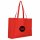 XL-Baumwolltasche mit Boden- & Seitenfalte 48+12x36 cm - rot mit Logo bedruckt