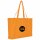 XL-Baumwolltasche mit Boden- & Seitenfalte 48+12x36 cm - orange mit Logo bedruckt