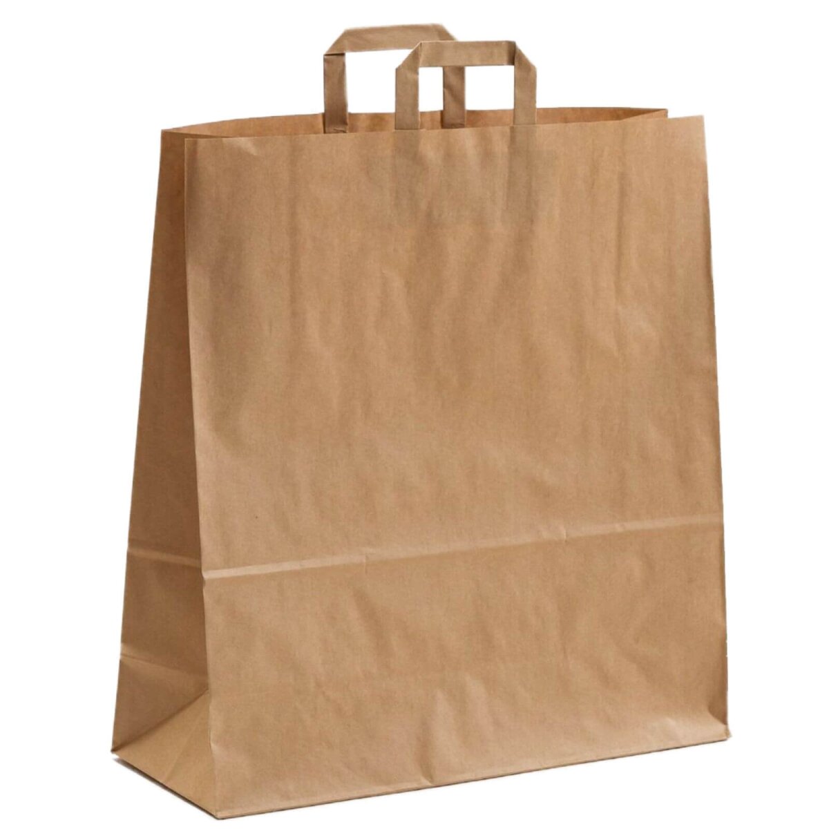 Produktbild von Papiertragetaschen 32x17x38 Cm, 90 G/m² Mit Henkel – Braun, Umweltfreundlich, Vielseitig