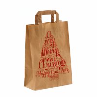 Weihnachtliche Papiertasche 22+10x31 cm - Merry Christmas