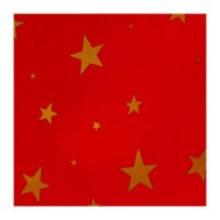 Rote Papiertaschen mit Sterne gold - 18x7x24 cm - Weihnachten - Muster