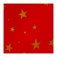 Weihnachtliche Papiertaschen in rot mit goldenen Sternen mit Papierkordeln - Format 24x10x31 cm - Nahaufnahme