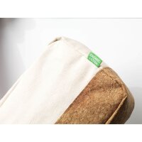 Kulturbeutel - Format 24+8x14 cm - Bio-Canvas und Kork - naturfarben