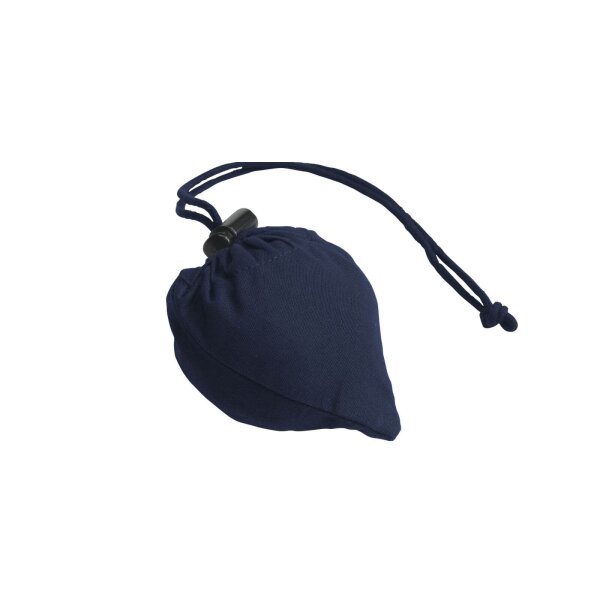 Faltbare Baumwolltasche - Format 38x38 cm - Erdbeerform - blau - zusammengefaltet