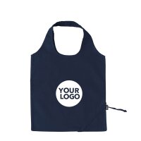 Faltbare Baumwolltasche - Format 38x38 cm - Erdbeerform - blau - bedruckt
