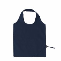 Faltbare Baumwoll-Einkaufstasche in Erdbeerform - Format ca. 38x38 cm - blau