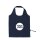 Faltbare Baumwolltasche - Format 38x38 cm - Erdbeerform - blau - bedruckt