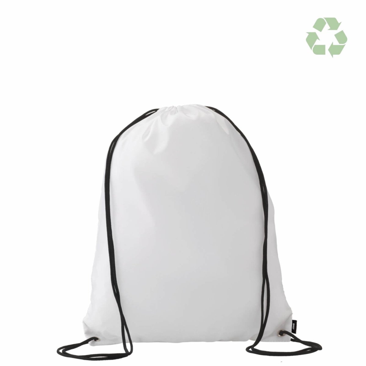 RPET-Rucksack 33x40 cm - recycelten PET-Flaschen - weiß
