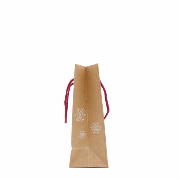 Weihnachtliche Papiertragetasche exklusiv mit Baumwollkordeln - Format: ca. 37+09x28 cm - Kraftpapier 200 g/qm - je VPE 50 Stück - Winterwald - Tannen