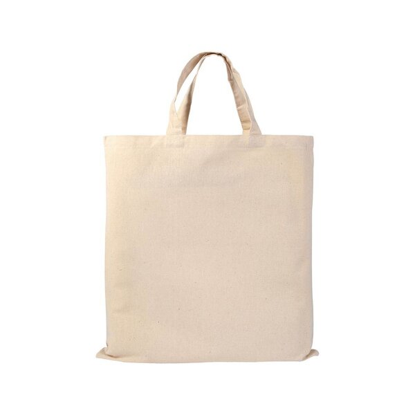 Baumwolltasche - Format 38x42 cm - kurze Griffe - natur