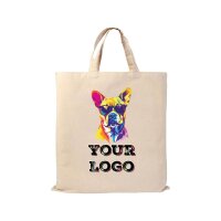 Baumwolltasche - Format 38x42 cm - kurze Griffe - natur