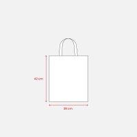 Baumwolltasche - Format 38x42 cm - kurze Griffe - natur