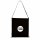 Baumwolltasche mit einer langen Umhängeschlaufe / Henkel - Format 38x42 cm - schwarz mit Logo bedruckt