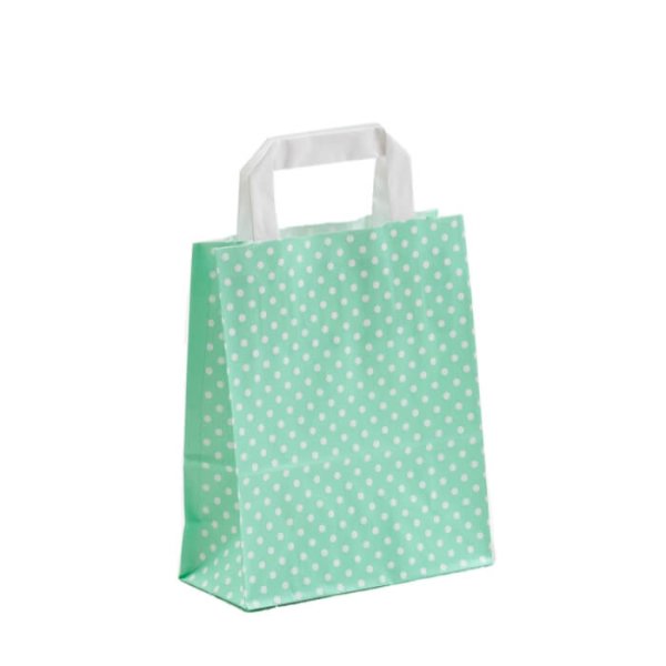 Papiertragetaschen grün Papiertüten Tüten Tragetaschen Flachhenkeltaschen  green 