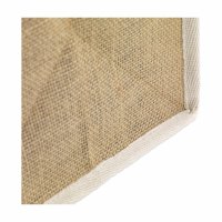 Große Jutetasche mit weißen Griffen & Rändern - Format 40+20x35 cm - Größe: L - naturfarben / weiß