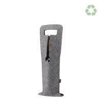 1er Flaschentasche - Format 14+0,5x42 cm - RPET-Filz - grau