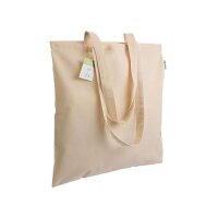Bio-Baumwolltasche - Format 38x42 cm - lange Griffe - naturfarben
