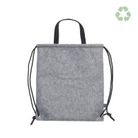 RPET-Filz Rucksack - Format 36x42 cm - grau - offen