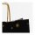 Weihnachtliche Papiertaschen in schwarz mit goldenen Sternen mit Papierkordeln - Format 18x07x24 cm - Nahaufnahme