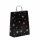 Weihnachtliche Papiertaschen in schwarz mit silbernen Sternen mit Papierkordeln - Format 24x10x31 cm