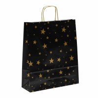 Weihnachtliche Papiertaschen in schwarz mit goldfarbenen...