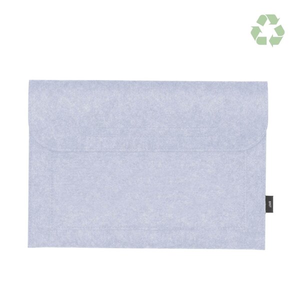 Laptoptasche aus RPET-Filz (recycelten PET-Flaschen) in hellgrau - Format 37x26 cm - Vorderseite