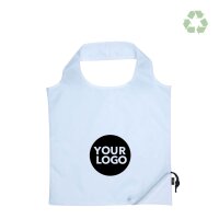 Faltbare RPET-Tasche - Format 42x38 cm - Erdbeerform - weiß - bedruckt