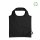 faltbare Einkaufstasche aus RPET in schwarz bedruckt mit Logo