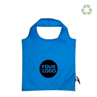 Faltbare RPET-Tasche - Format 42x38 cm - Erdbeerform - hellblau - bedruckt