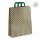 Braune Graspapiertasche mit grünen Punkten und Flachhenkeln - Format 32x12x40cm