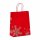Weihnachtstasche mit Kordeln 22+10x28+5 cm - Schneeflocke rot / silber - Vorderseite