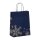 Weihnachtstasche mit Kordeln 22+10x28+5 cm - Schneeflocke blau / silber - Vorderseite