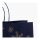 Weihnachtstasche mit Kordeln 22+10x28+5 cm - Schneeflocke blau / silber - Nahaufnahme