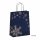Weihnachtstasche mit Kordeln 22+10x28+5 cm - Schneeflocke blau / silber - Rückseite
