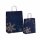 Weihnachtstasche - Format 22+10x28+5 cm - Papierkordeln - VPE 200 Stück - Schneeflocke blau / silber