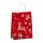 Weihnachtstasche mit Kordeln 22+10x31 cm - Rentier rot