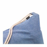 Recycling-Stoffrucksack - Format 38x42 cm - Recycling-Baumwolle - kurze Griffe & Tragekordeln - blau meliert