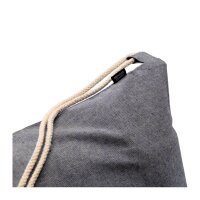 Recycling-Baumwollrucksack kurze Griffe 38x42 cm - dunkelgrau meliert - Label