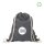 Recycling-Baumwollrucksack kurze Griffe 38x42 cm - dunkelgrau meliert - bedruckt mit Logo