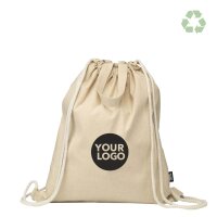 Recycling-Baumwollrucksack kurze Griffe 38x42 cm - natur...