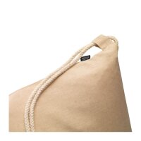 Recycling-Baumwollrucksack kurze Griffe 38x42 cm - natur meliert - Label