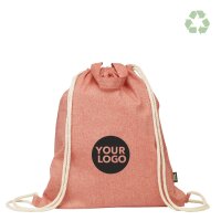 Recycling-Baumwollrucksack kurze Griffe 38x42 cm - rot...
