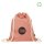 Recycling-Baumwollrucksack kurze Griffe 38x42 cm - rot meliert - bedruckt mit Logo