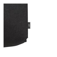 RPET-Filztragetasche - Format 45+14x33 cm - lange Griffe und Druckknopf - schwarz
