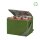 Kühltasche RPET (recycelte PET-Flaschen) - Format 19,5+14,5x14 cm - grün - offen befüllt mit 6 Getränkedosen