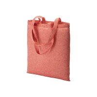 Recycling-Stofftasche - Format 38x42 cm - recyceltes Baumwolle & Polyester - rot - Label