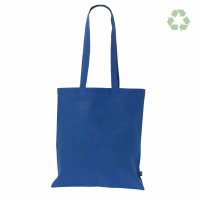 Recycling-Stofftasche - Format 38x42 cm - recyceltes Baumwolle & Polyester - blau