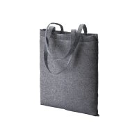 Recycling-Stofftasche - Format 38x42 cm - recyceltes Baumwolle & Polyester - blau - Label