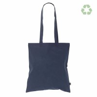 Recycling-Stofftasche - Format 38x42 cm - recyceltes Baumwolle & Polyester - dunkelblau